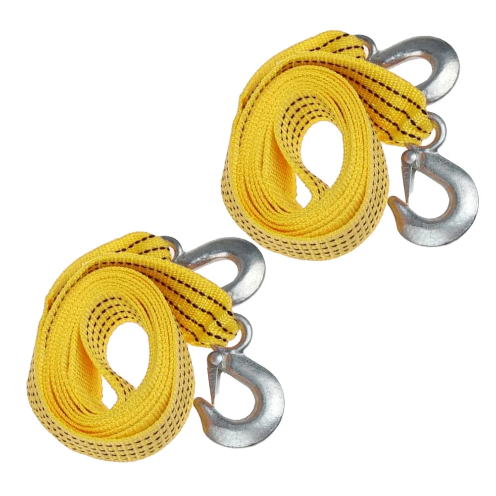 

2Pcs Strengthened Tow Ropes Heavy Duty Nylon Recovery Tow Straps Hooks for Vehicle Truck Towing Heavy Duty Straps