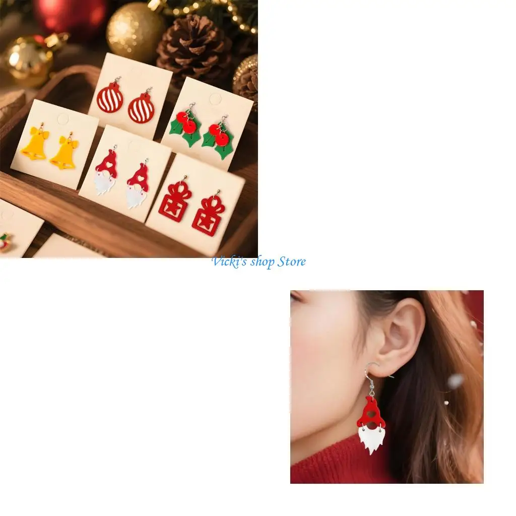 قالب عيد الميلاد من السيليكون بدرجة الطعام مع خطافات أذن من الخرز لصنع المجوهرات