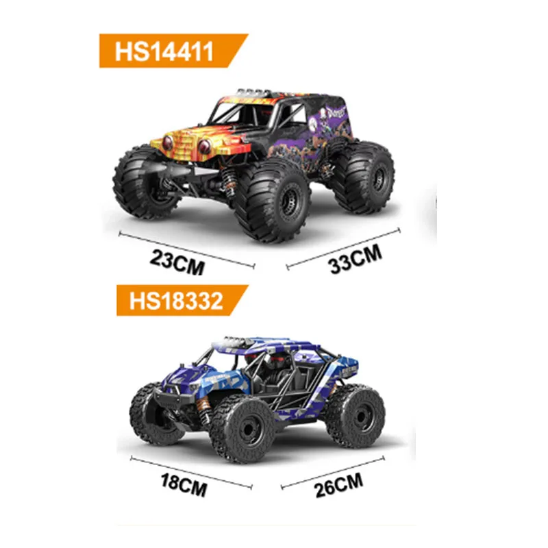 Samochód RC HOSPEED 1:18 Bezszczotkowy 1:14 Szczotkowany Wysokiej Prędkości 4WD RC Samochód Pustynny 2.4G Pełnokształtny RC Pojazd Terenowy Model Pickup