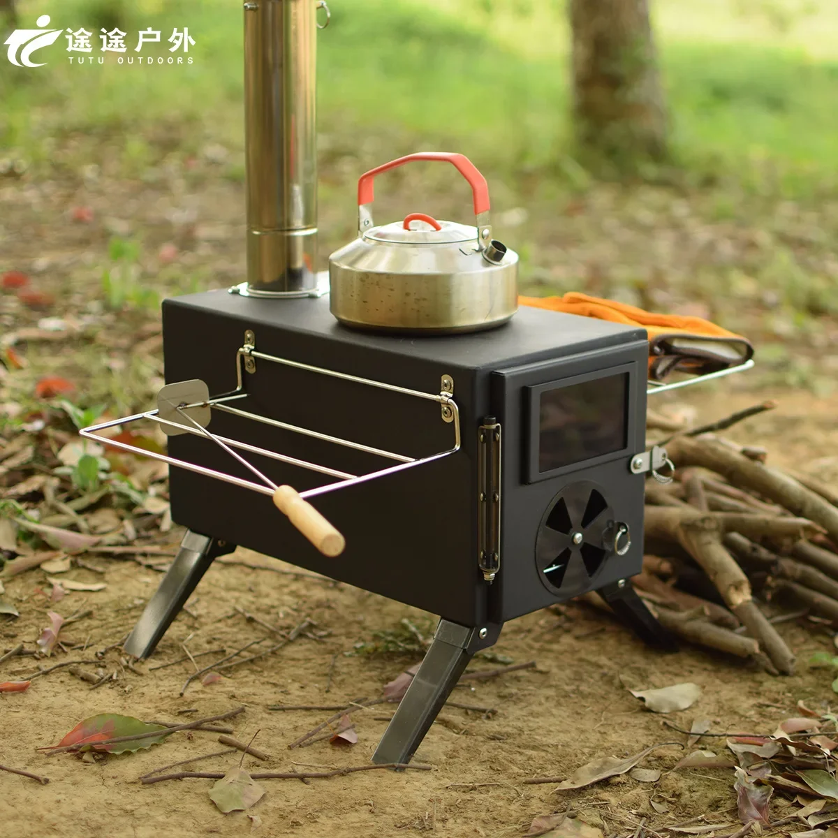 

Outdoor Camping Tent Wood Stove Foldable Portable Stainless Steel Wood Stove Heating Tent Stove Picnic