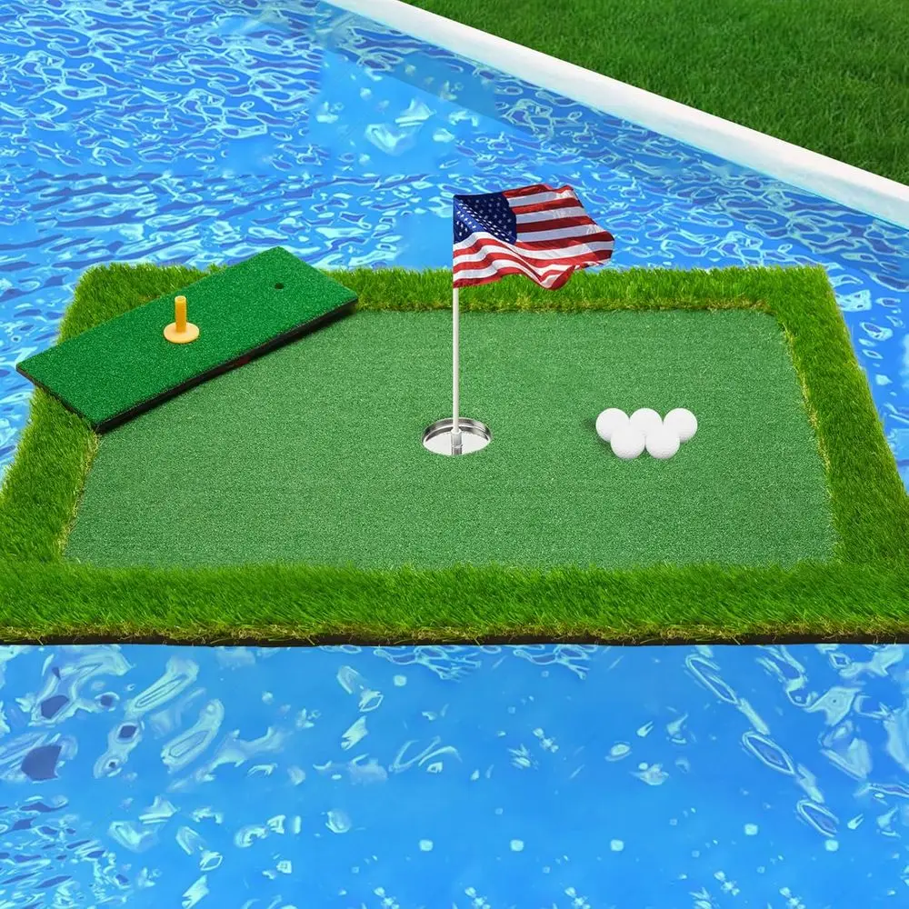 Campo de Práctica de Golf Flotante de Tamaño Ajustable para 2-4 Jugadores - Perfecto para Mejorar la Habilidad en Exteriores y en la Piscina