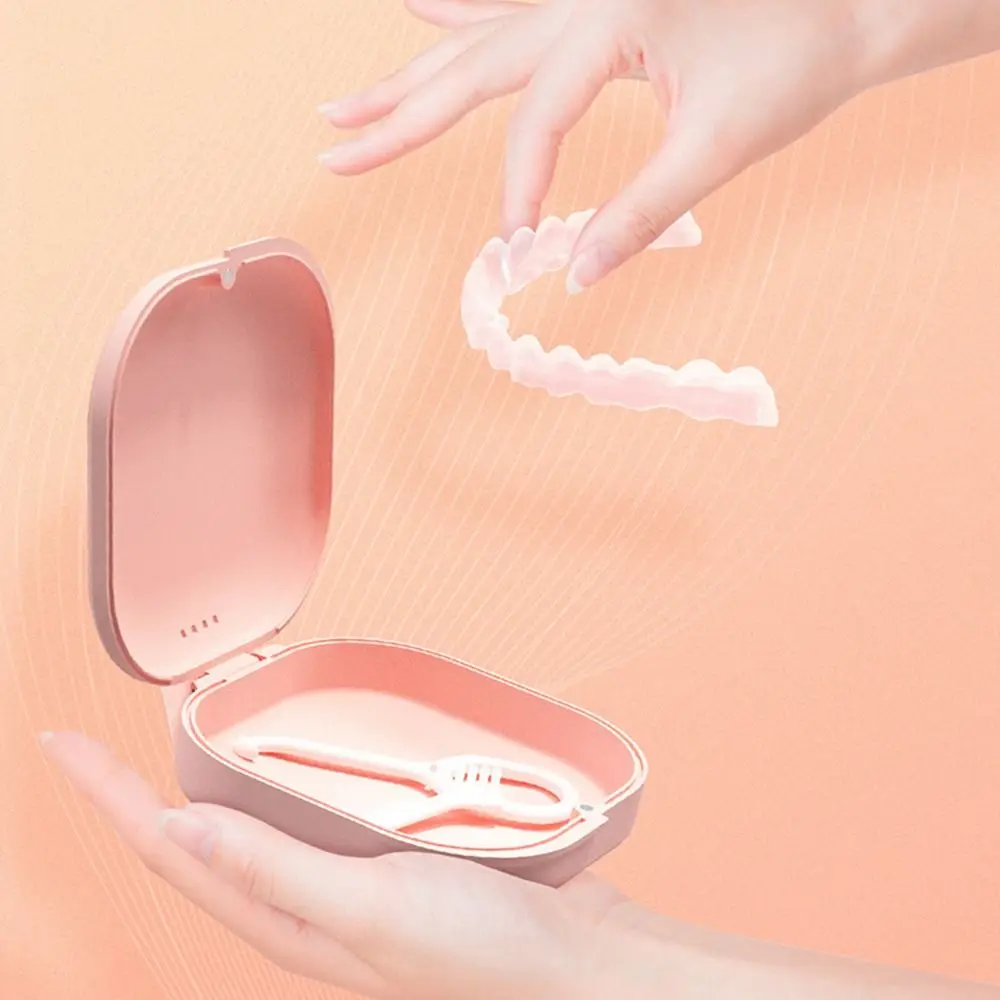 

Fake Teeth Container Mouth Guard Holder Ventilated Plastic Denture Storage Box Orthodontic Retainer Box Dental Case Braces Box