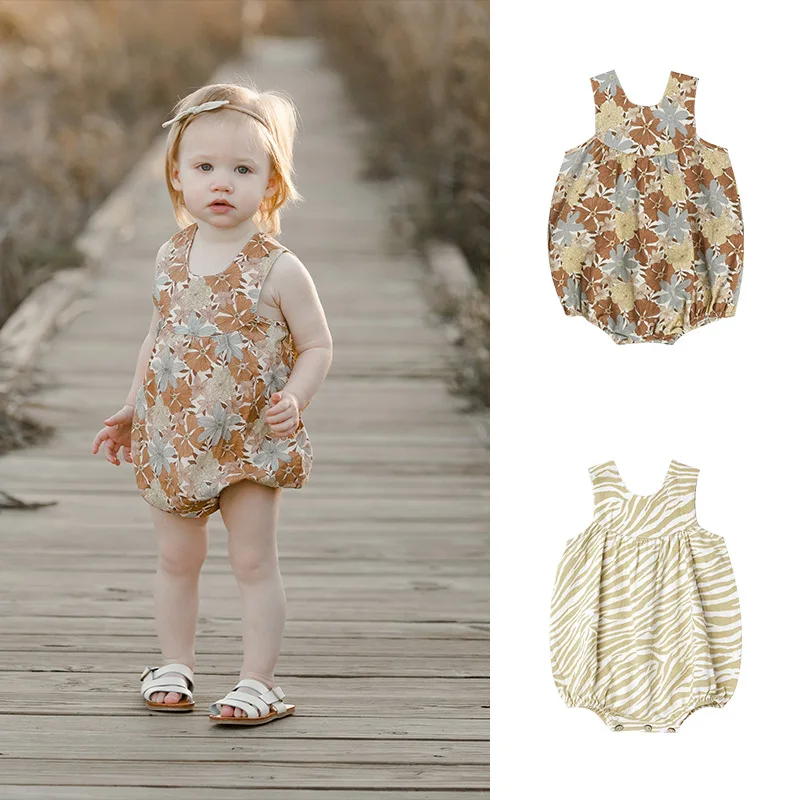 

RomperDew Baby Summer Cotton BodysuitNewborn Baby ClothesSling BodysuitHarvestCrawling Suit Organic Cotton Baby Clothes