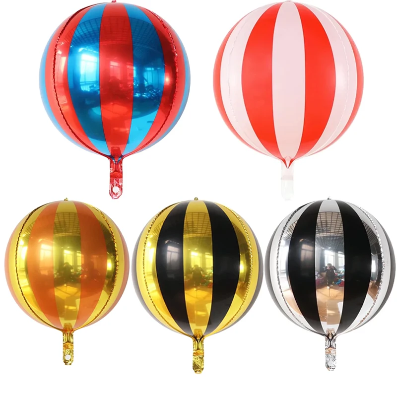 22 Inch 4D Striped Aluminum Film Balloon Birthday Party Decoration Child Wedding Baby Shower Toy Gift