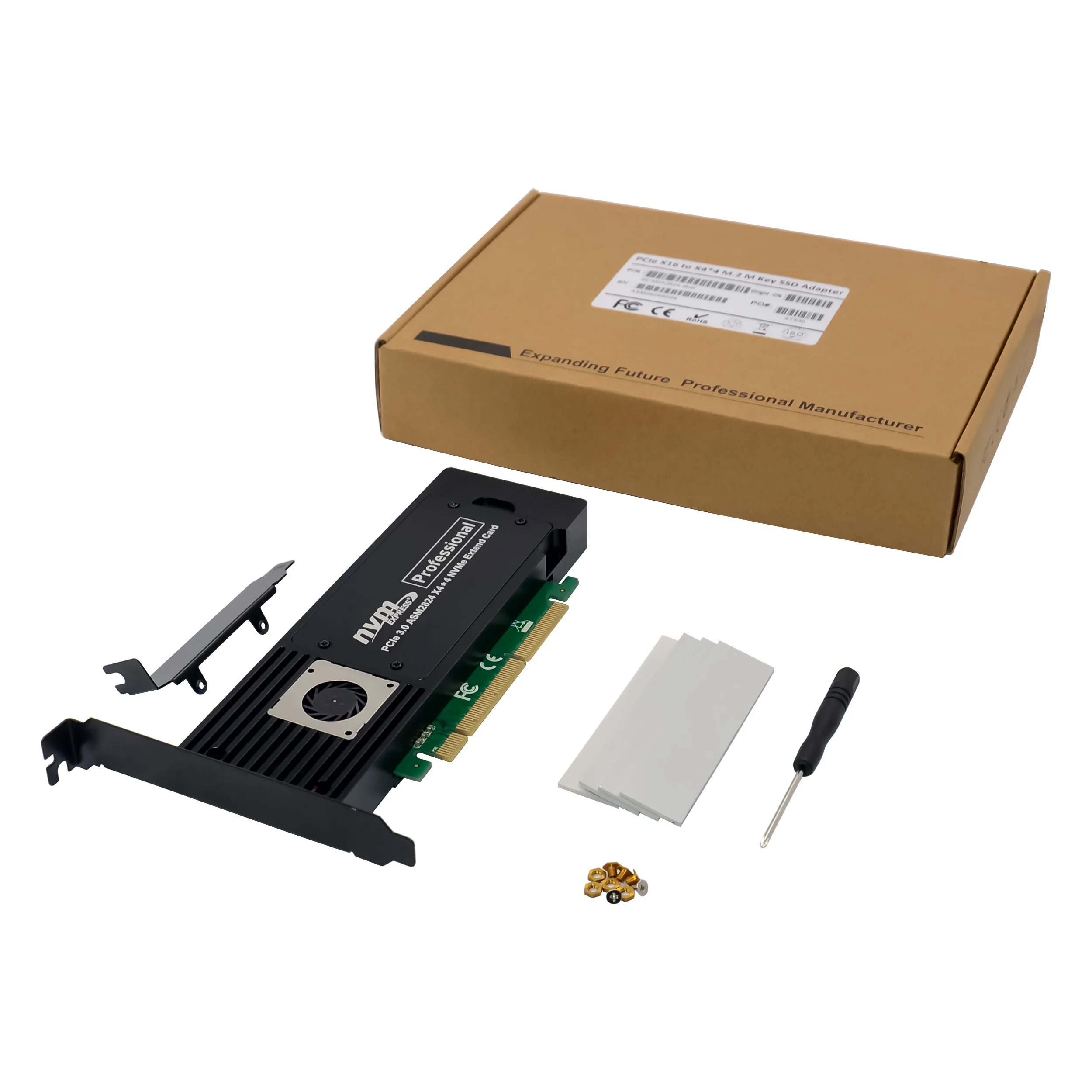 

SUNWEIT ST560 PCIe X16 ASM2824 With Self-Power to X4 M.2 NVMe SSD Adapter