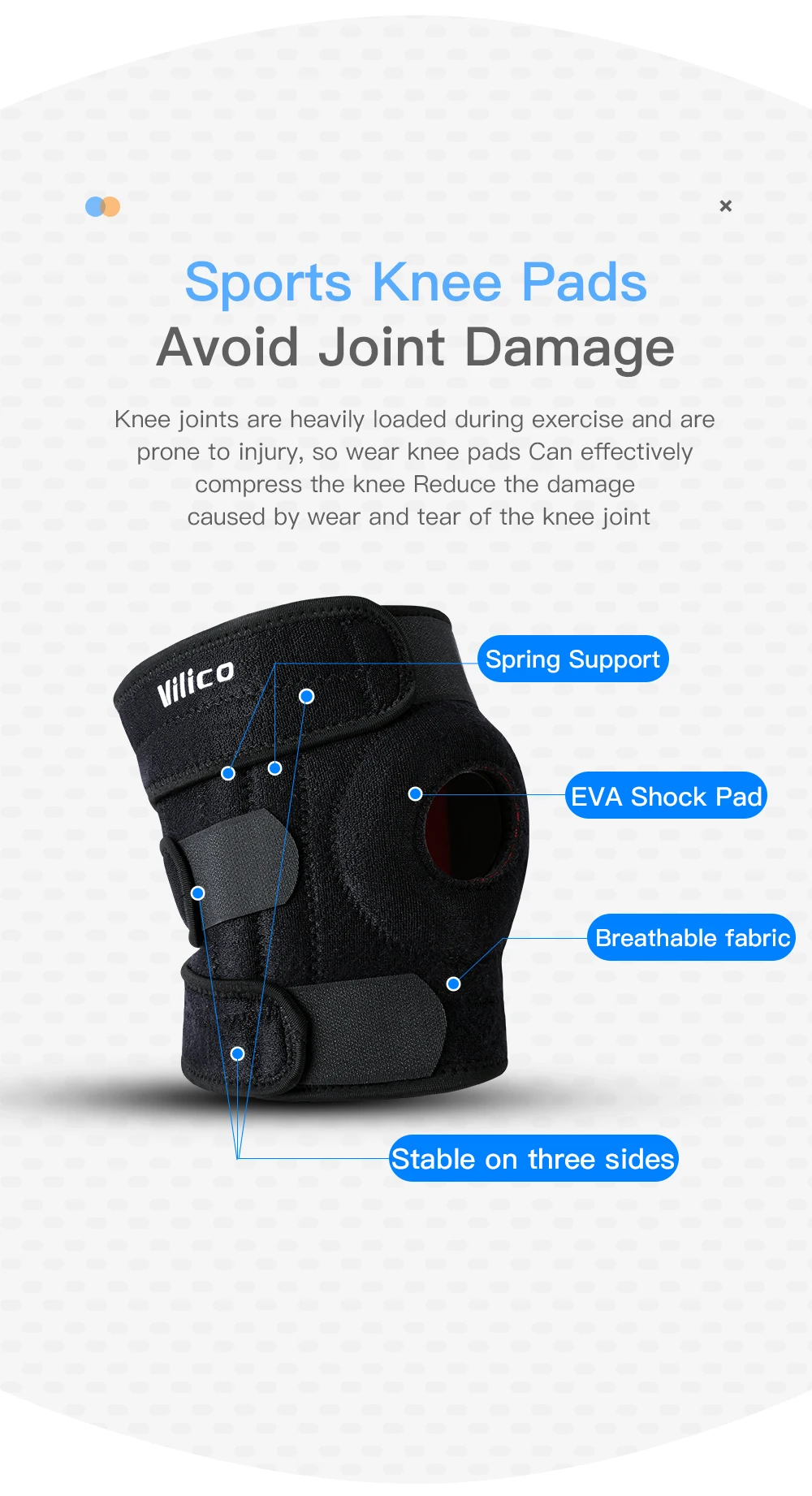 1PC Adjustable Knee Brace Open Patella Knee Support for Men Women Breathable Knee Wrap for Sports Running Fitness