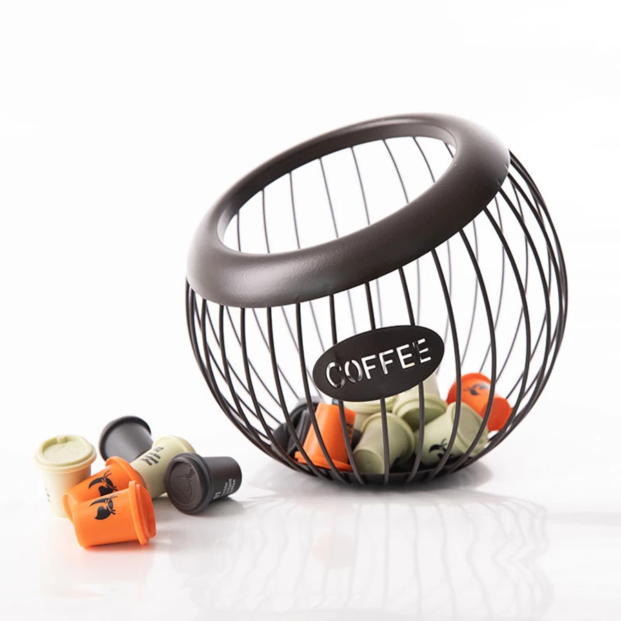 1PCS Creative European Shaped Melon and Fruit Basket Lron Coffee Capsule Storage Rack Dry Fruit Fruit Storage Rack Slant Mouth