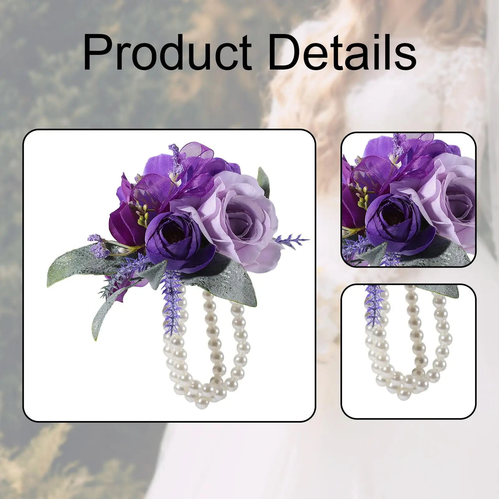 Artificial Flower Wrist Corsage Bracelet DIY Handmade Wedding Decor for Suit