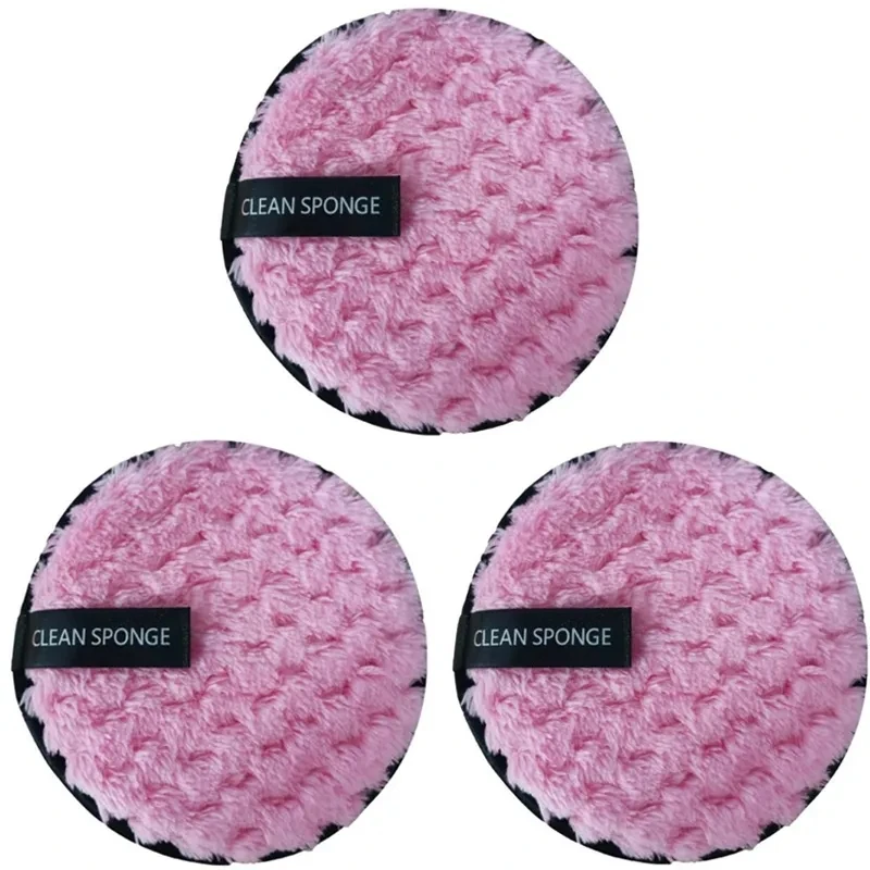 3Pcs Makeup Remover Pads Microfiber Reusable Face Towel Make-up Wipes Cloth Washable Cotton Pads Skin Care Cleansing Puff