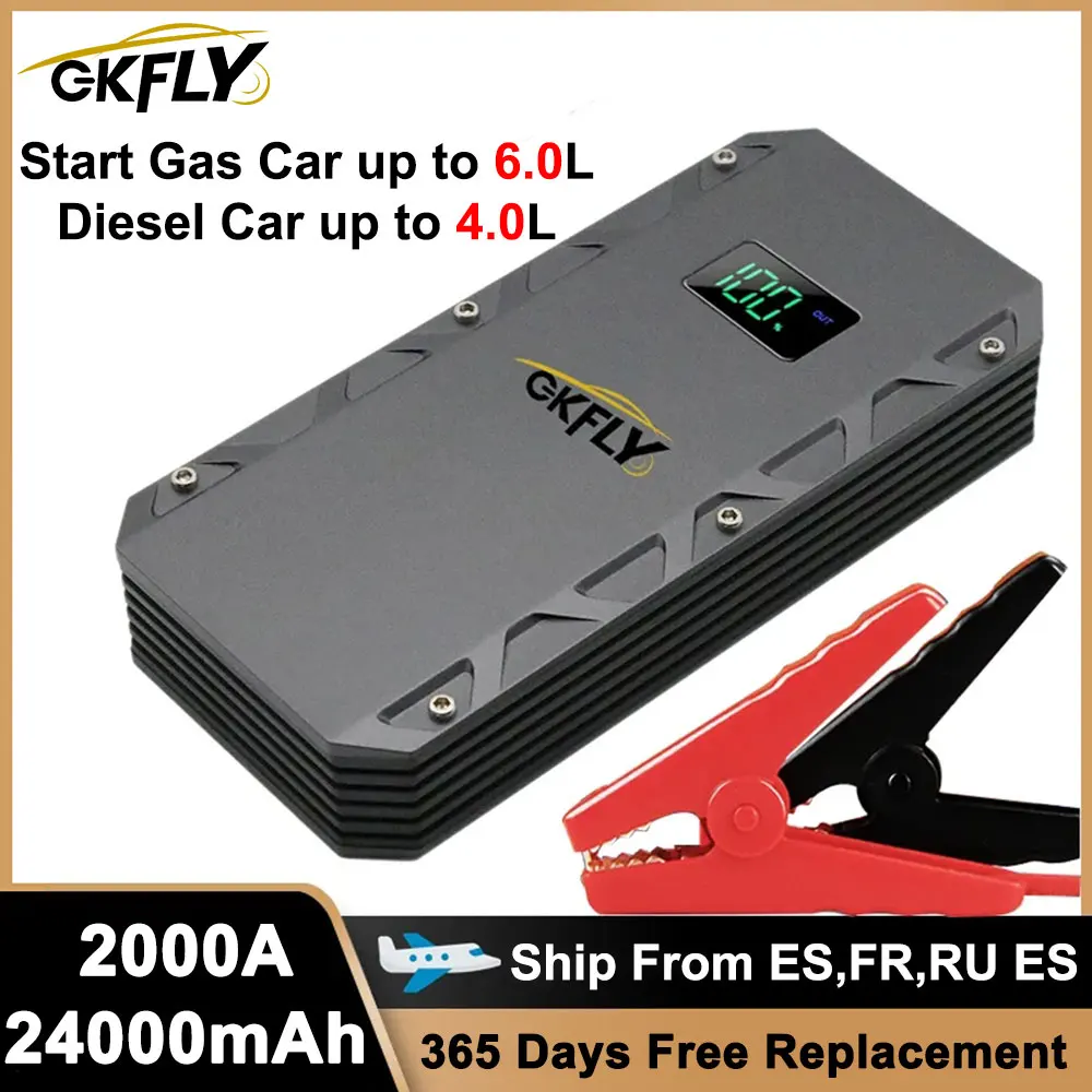 

GKFLY Car Jump Starter 18000mAh 1500A 12V Starting Device Power Bank Car Battery Booster Charger For Petrol Diesel Car Starter