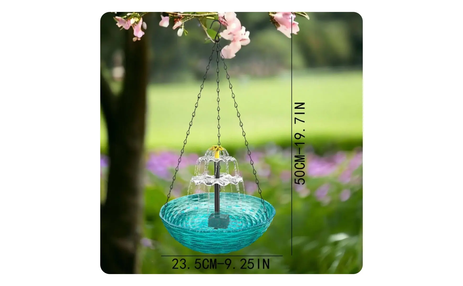Solar Hanging Bird Bath No Wiring Solar Bird Bath Fountain Garden Decor Easy to Hang Solar Hanging Bird Bath No Wiring Solar Bird Bath Fountain Garden Decor Easy to Hang