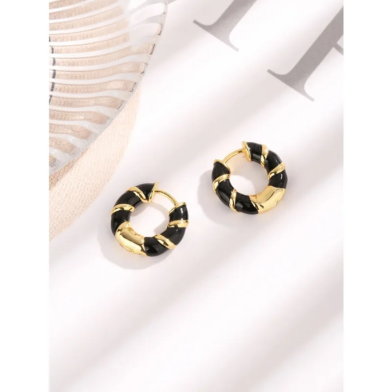 

Ins Stud Earrings Simple Trinkets Retro Women's S925 Silver New Trend Accessories