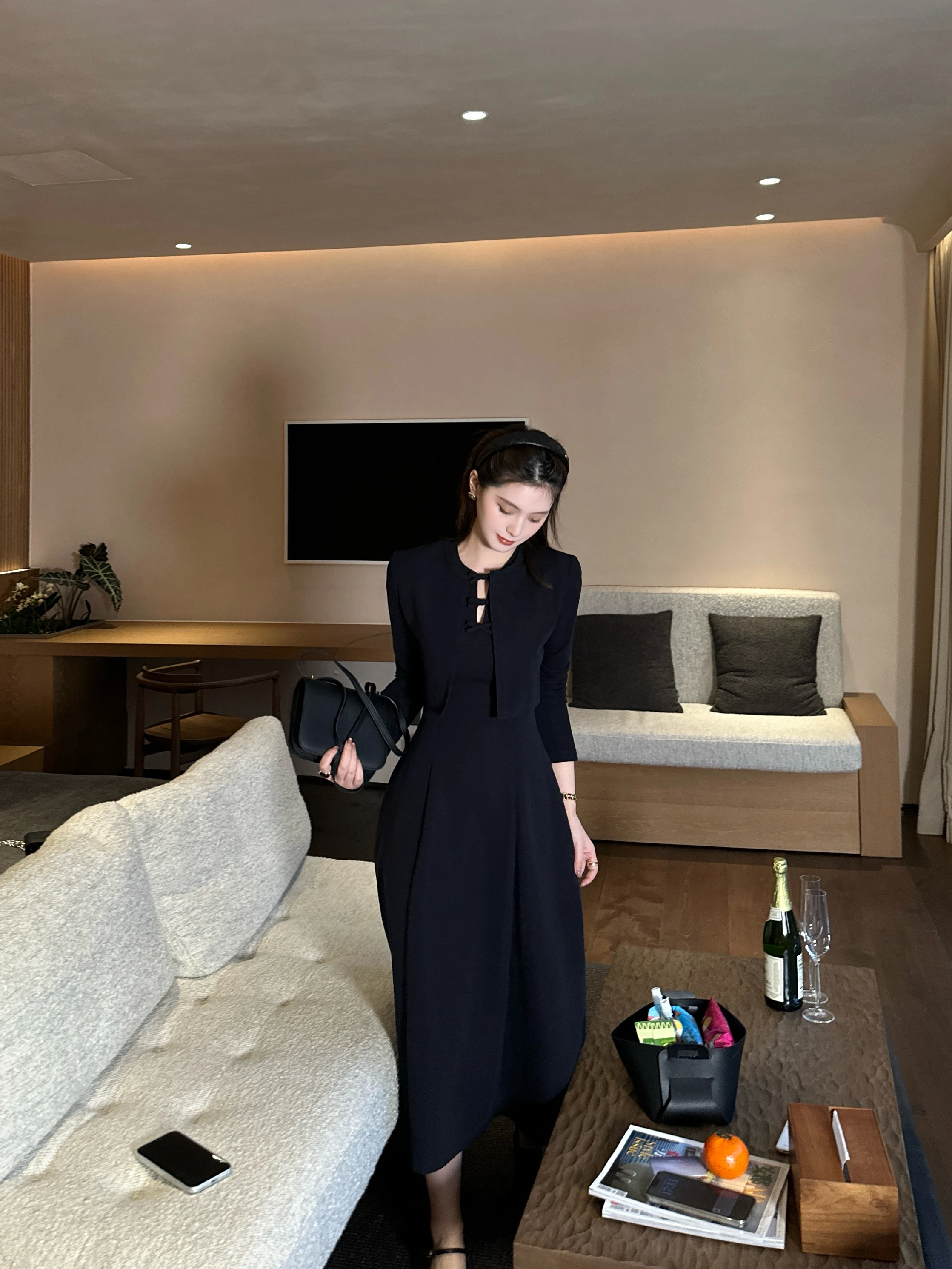 

LZY l Cotton Svel Vest Dr Ele Open Cardigan Outerwear Fashionable Set Early Spring New Arrival Women's Wear