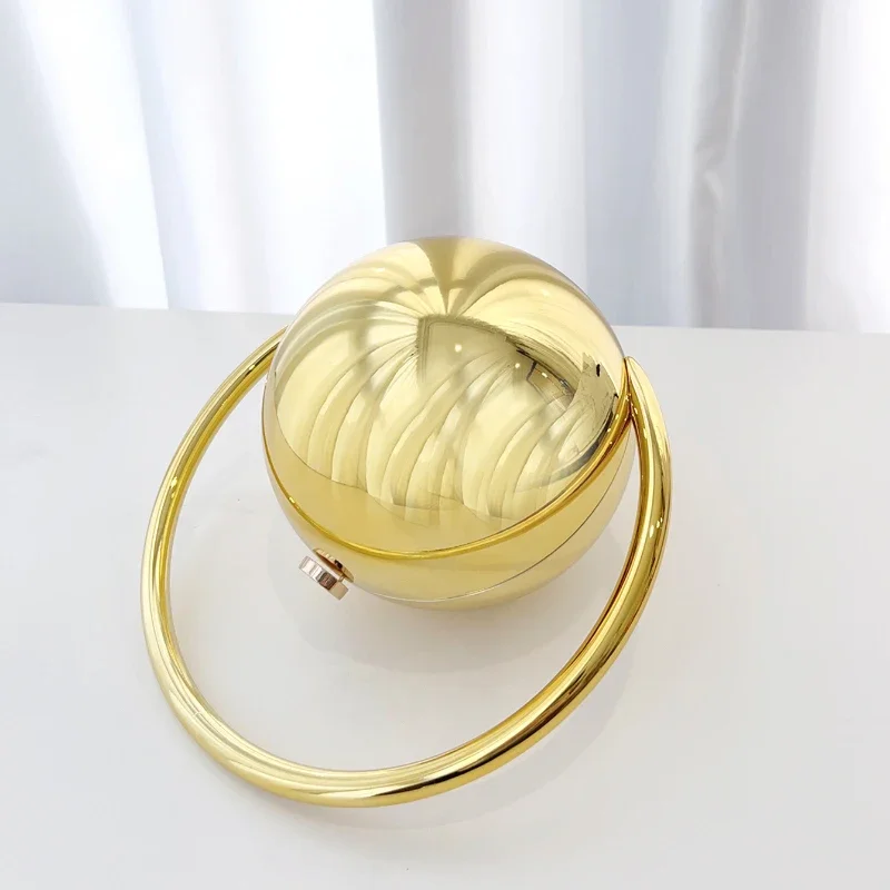Sphärische Abend-elegante Clutch-Geldbörse, Designer-High-End-Handtasche mit Galvanikgriff und Marmormuster, Damen-Tragetasche mit Kugel – Detail 27