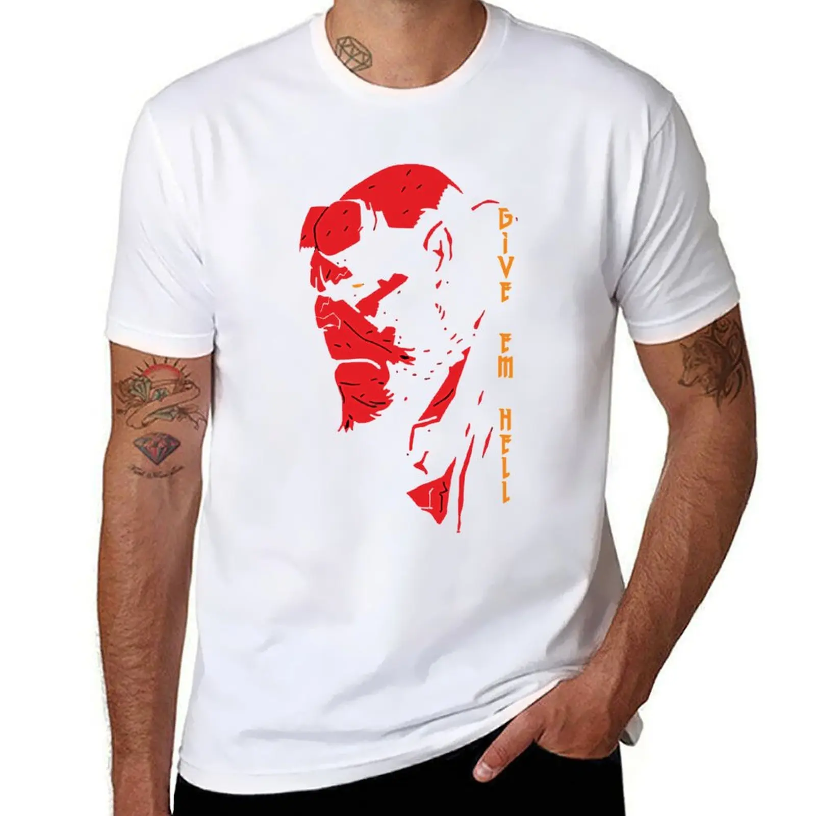 

Hellboy - Give em Hell T-Shirt mens graphic t shirts man t shirts graphic T-Shirt