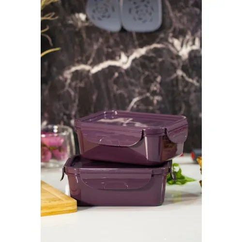 Herevin Dual 1 Lt Ziplock Opslag Container Damson