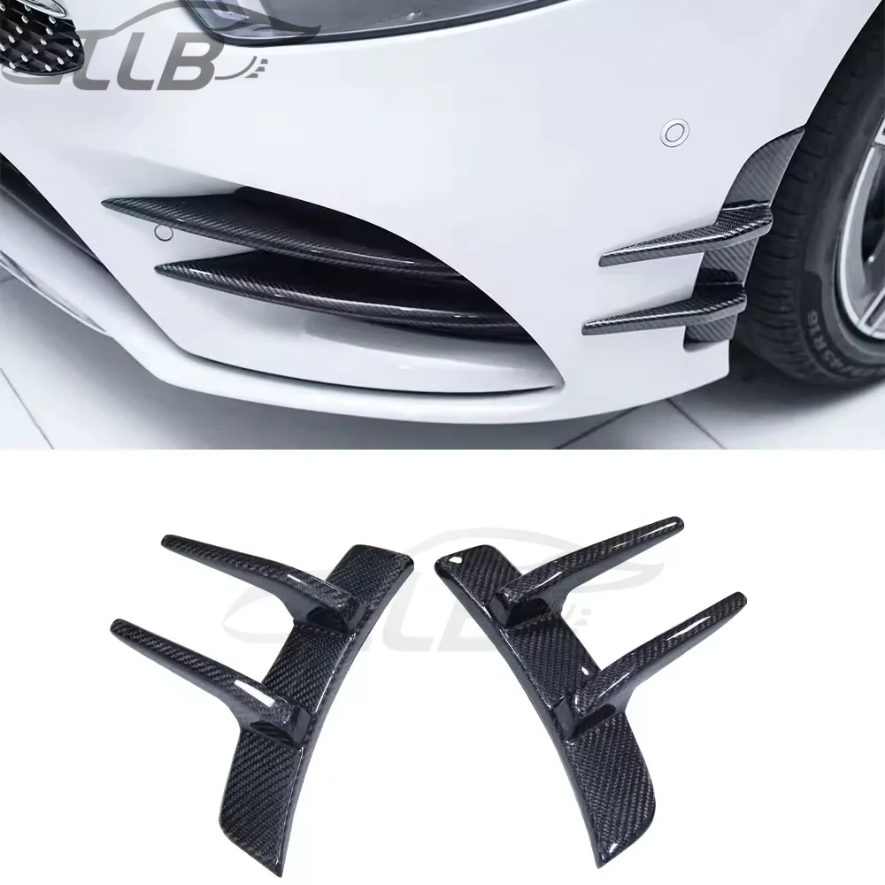 

Высококачественная новая передняя накладка из углеродного волокна с зажимами для Mercedes A35/A45S/A250 W177, установка на болтах переднего бампера