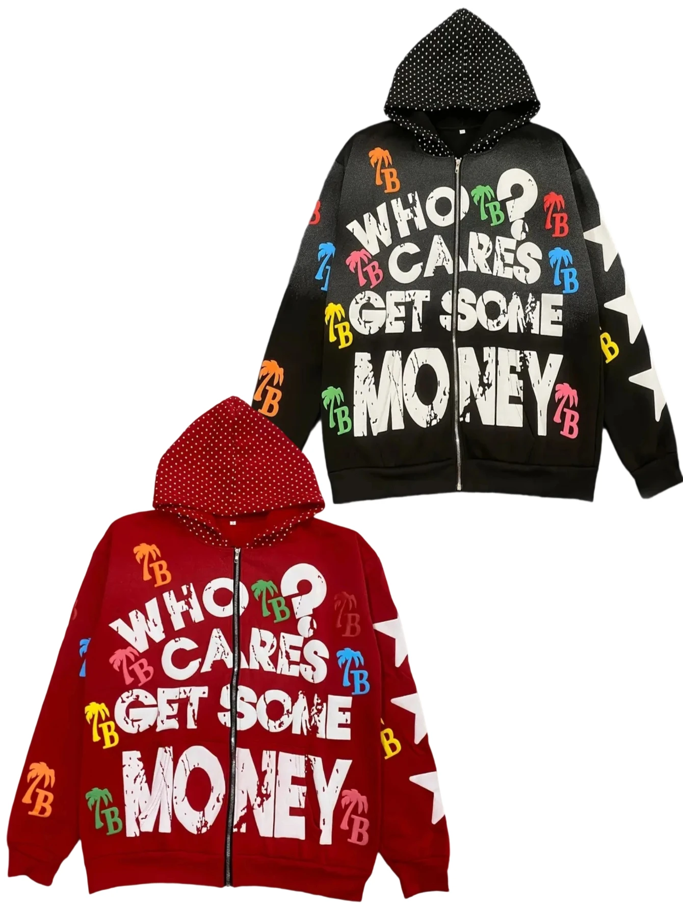 

Y2k Red Fall Jackets for Women Oversized Letter Print Zip Up Hoodie Street Hip-Hop Style Motorcycle Jacket for Men