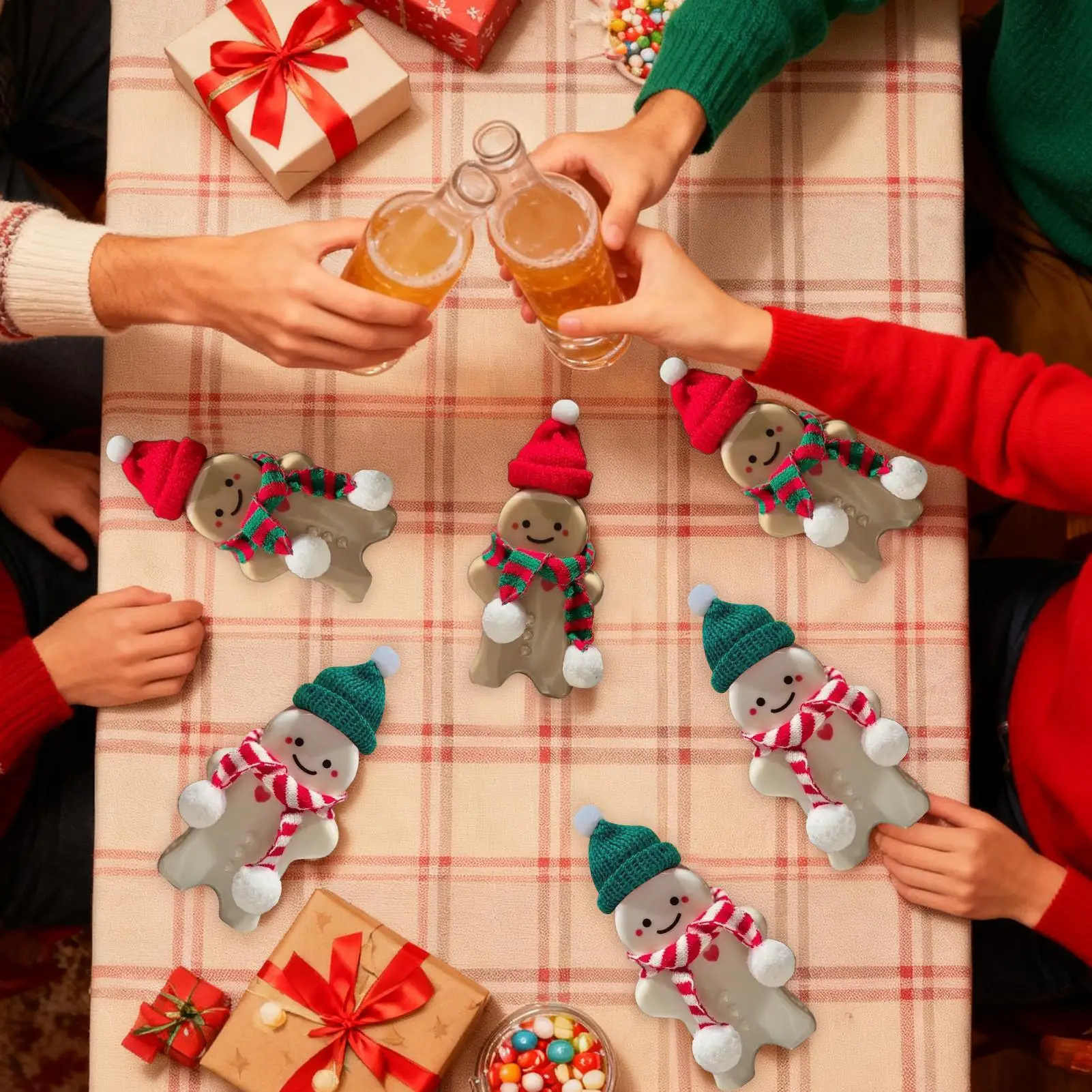 

Gingerbread Man Drink Bottle 500ml Clear Holiday Beverage Container Gingerbread Man Water Bottle For Milk Juicing Water Wine Tea