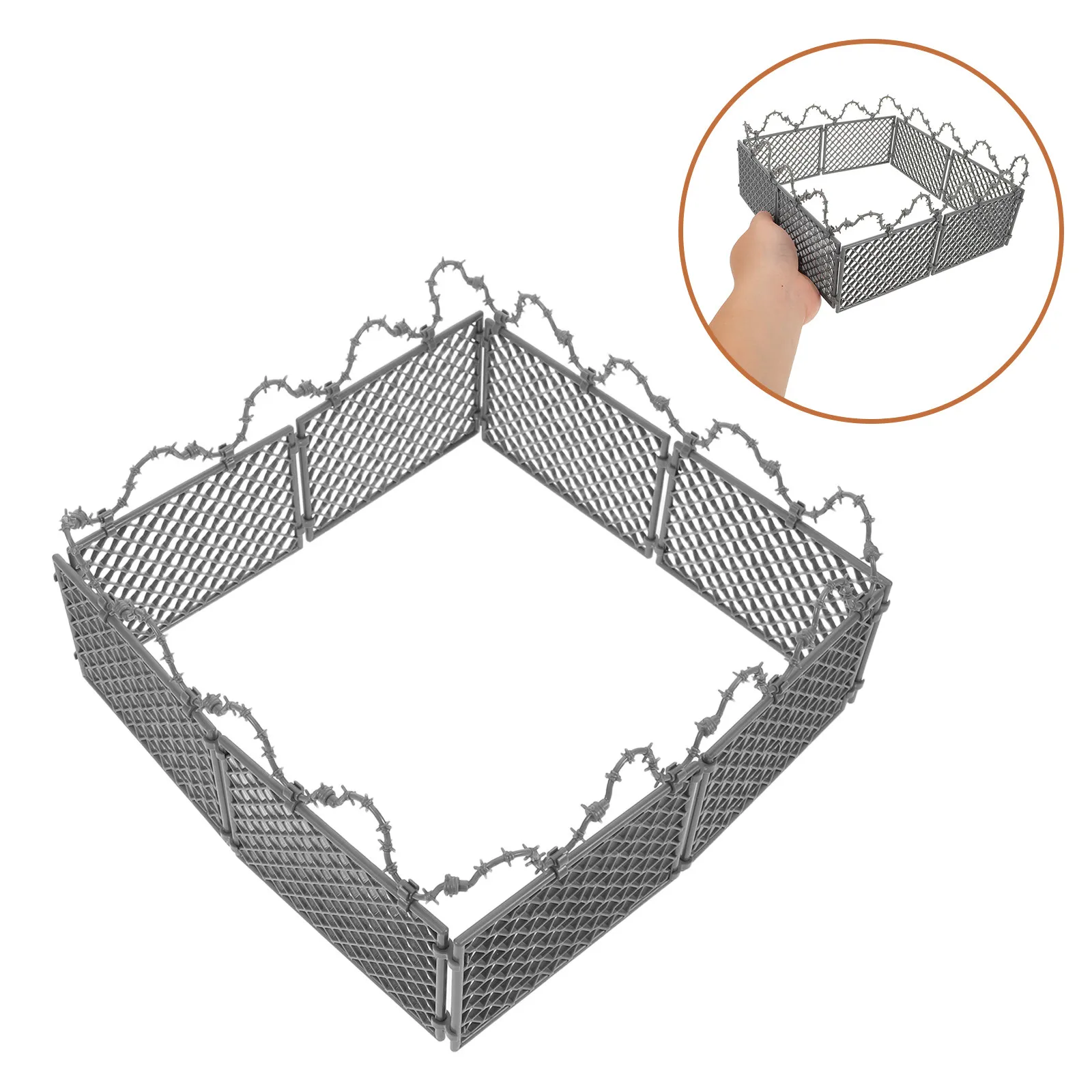 

1 Set Miniature Military Fence Panel Plastic Guardrail For Diorama Farm Scene Training Obstacle Simulation Fence