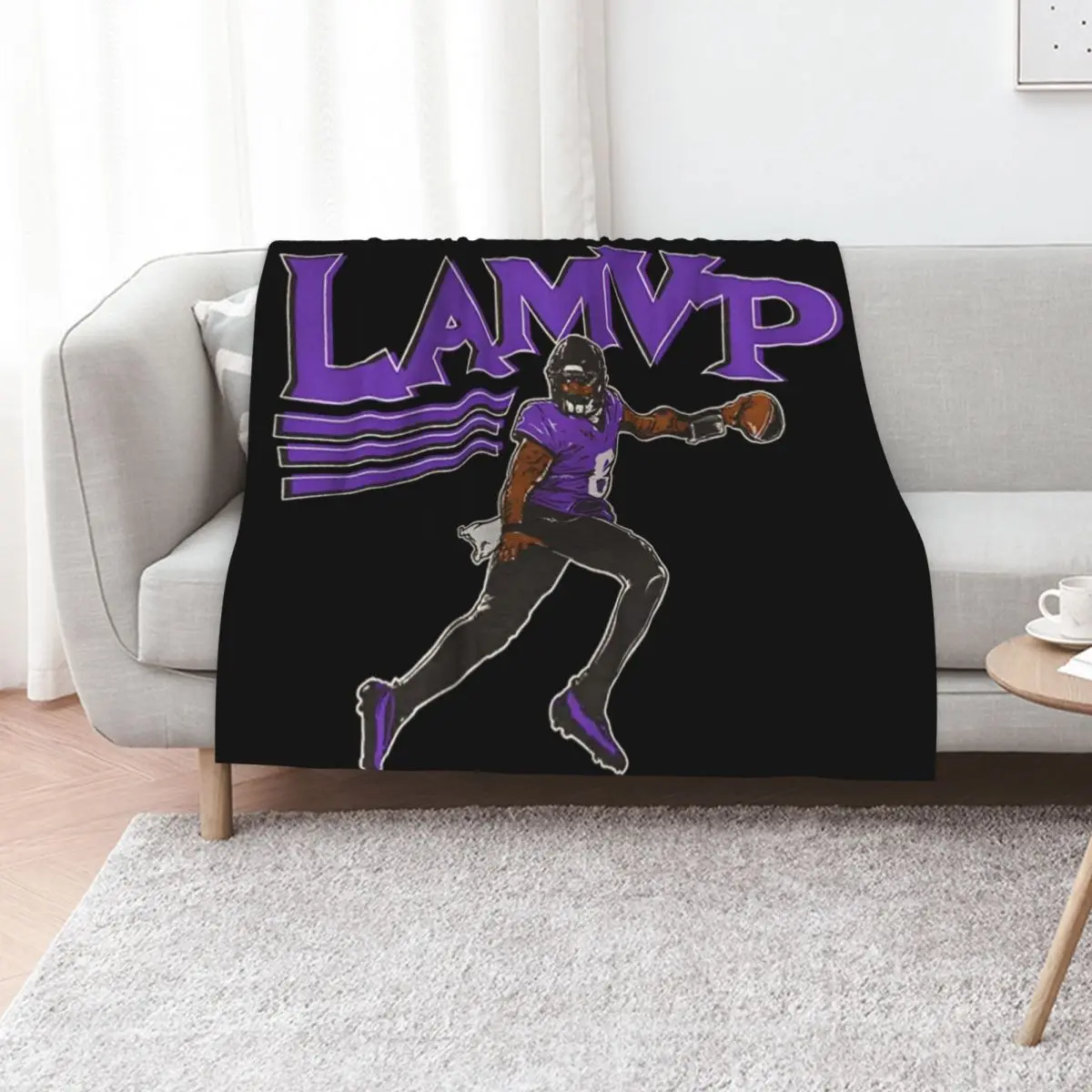 Lamar Jackson MVP Throw Blanket funny gift Hairys Single Decoratives Luxury Thicken Bed Fashionable Blankets