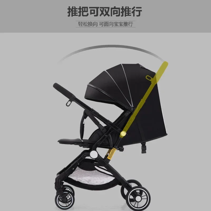 Baby stroller can sit and lie down, two-way lightweight, high landscape shock absorption, one-click folding