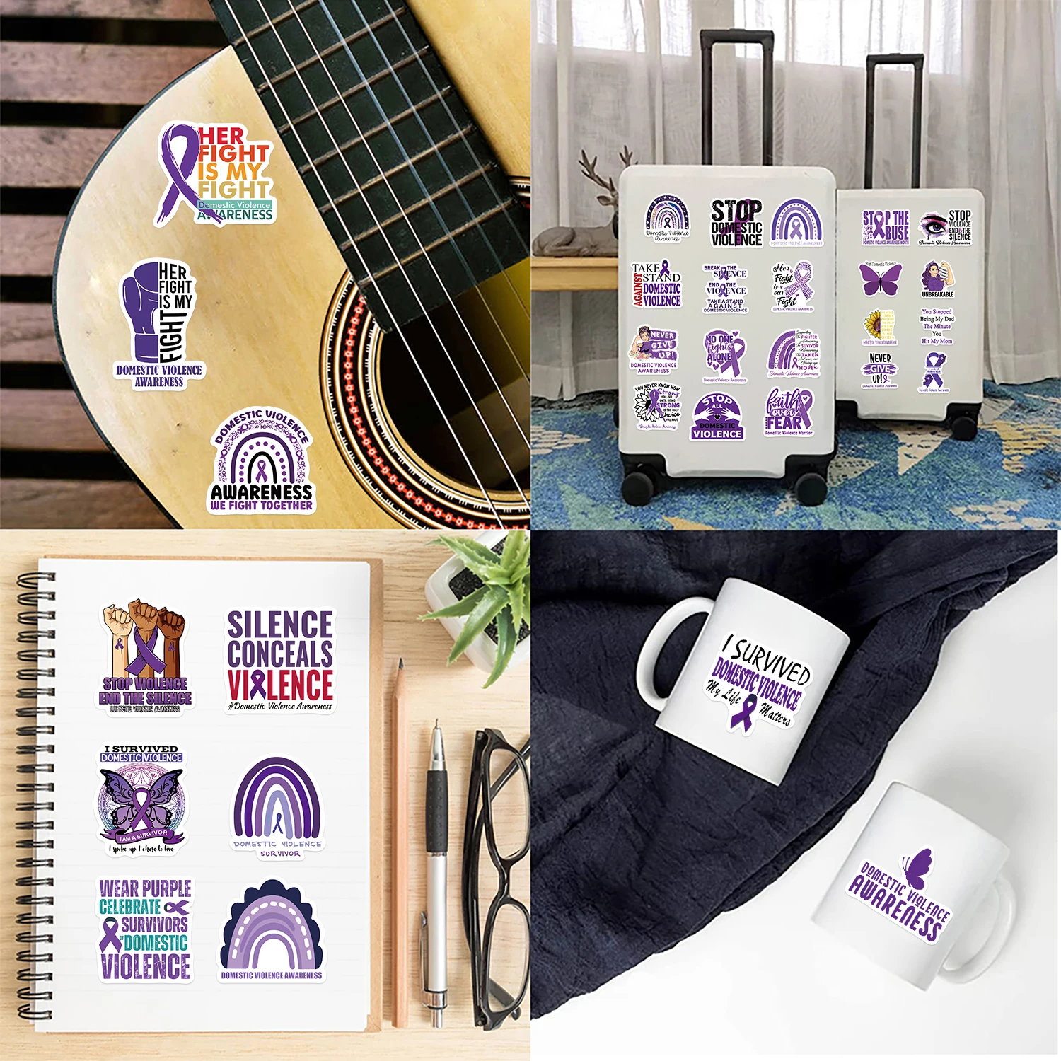 Pegatinas de eslogan de lucha contra la piezas, decoración personalizada de grafiti para guitarra, portátil, equipaje, pegatina impermeable DIY, 50 Uds.