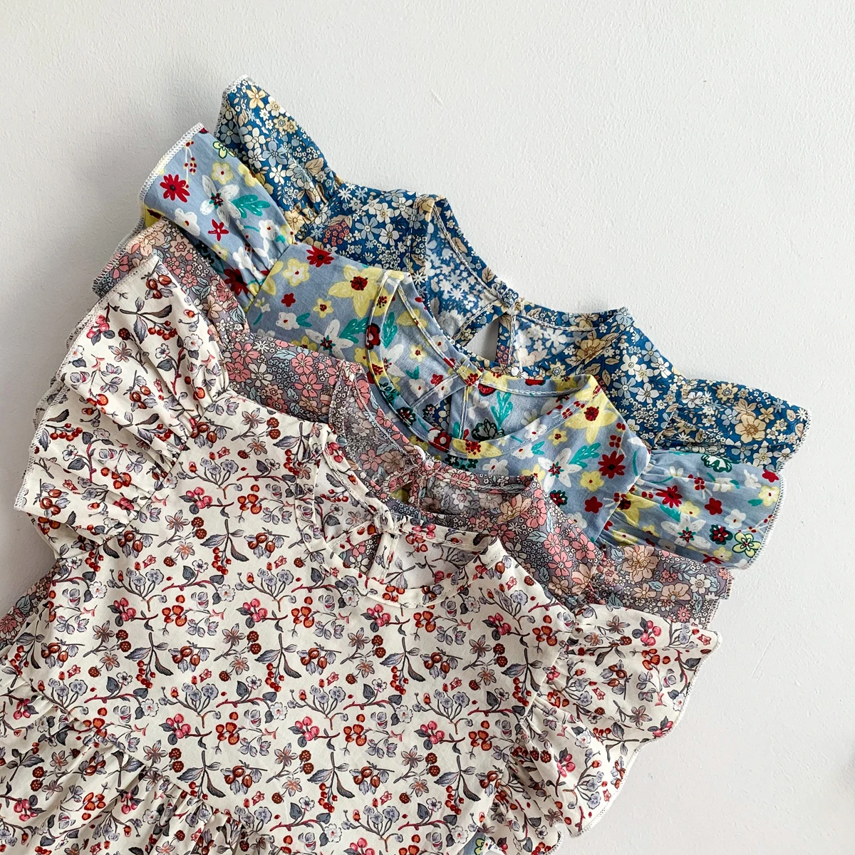 Lovely Romper+Headband 2 PCs Toddler Girl Floral Clothing Set Baby Cotton Soft Jumpsuit Newborn Flower Onesie Kids Summer Outfit