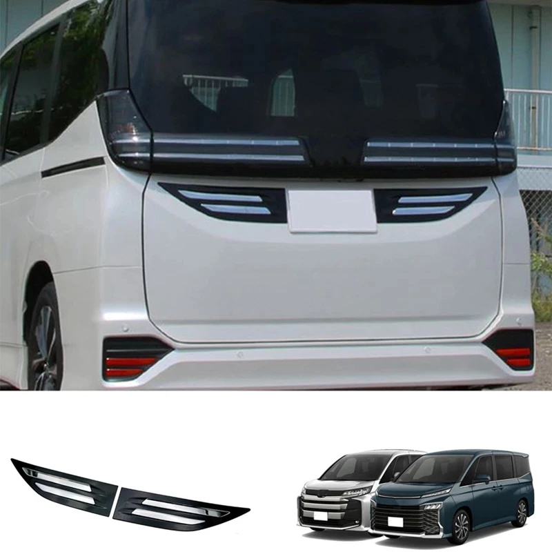 

Pair Rear Door Trunk Trim Strip For Toyota Noah Voxy 90 Series 2022 License Plate Frame Side Trim Cover ABS Glossy Black Styling