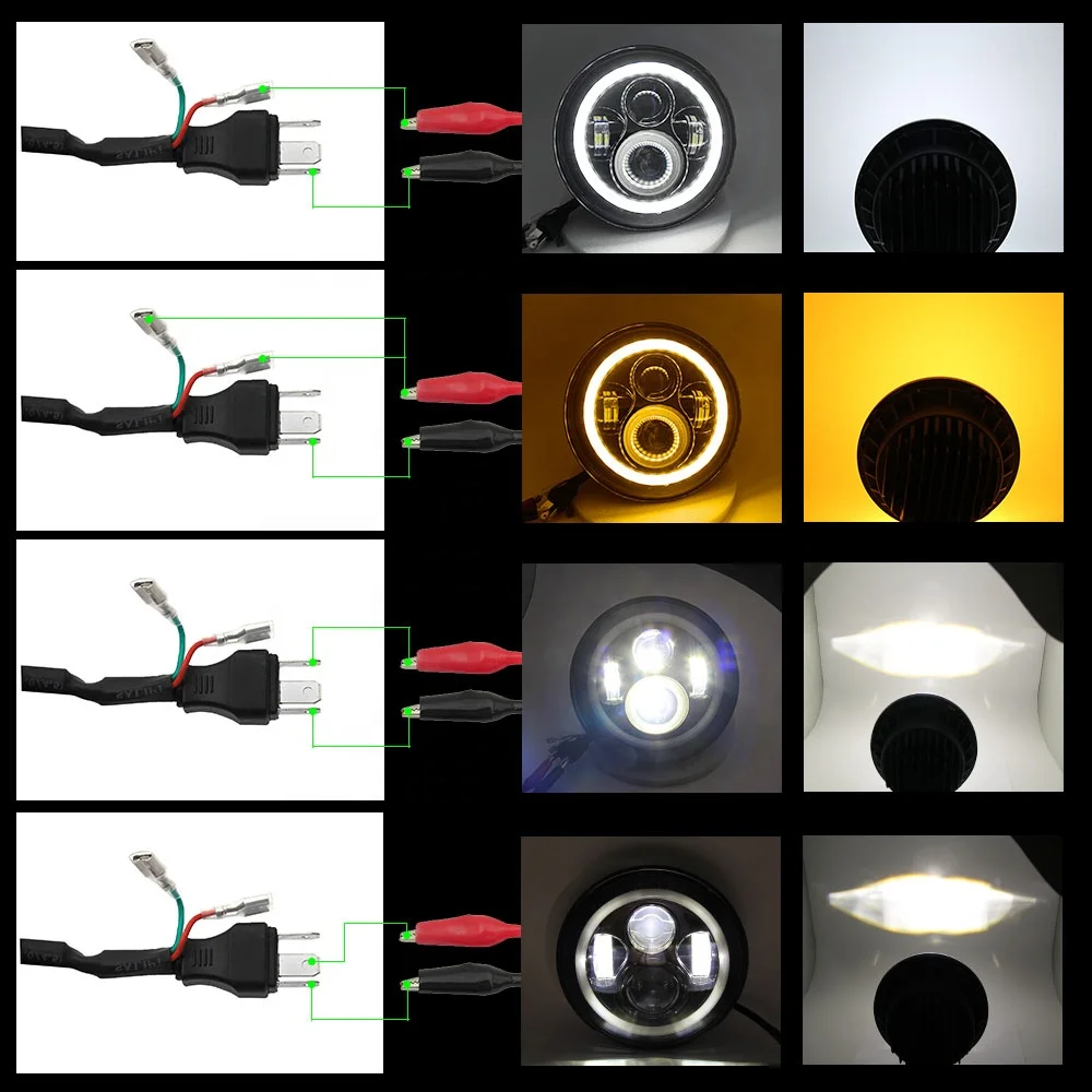 2 قطعة 100 واط 7 ''4X4 LED RGB IP67 بدوره إشارة شاحنة الطرق الوعرة سيارة Led المصباح DRL Led المصابيح الأمامية مع توقيت العنبر