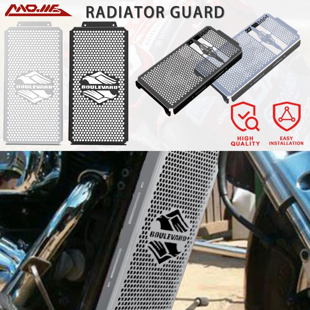 

For Suzuki VZ800 Boulevard C50 M50 Intruder VL800 Volusia Motorcycle Thicken Inlay Chrome Radiator Grill Cover Guard Protector