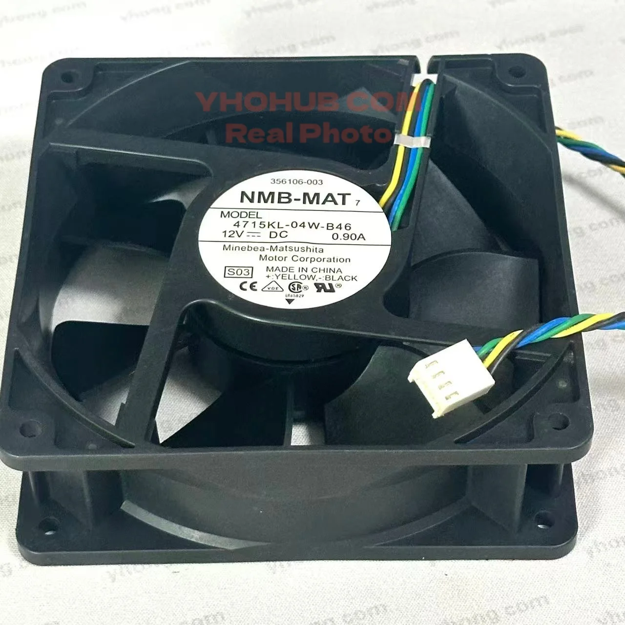 

NMB-MAT 4715KL-04W-B46 S03 DC 12V 0.9A 120x120x38mm Server Cooling Fan