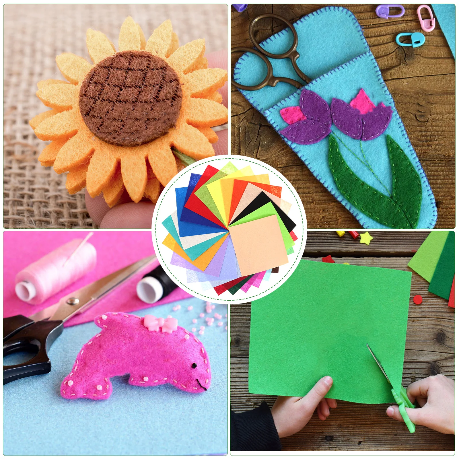 

40pcs Nonwoven Fabric Sheets Felt Material Sewing Crafts Handmade Projects Clothing Hats Embroidery Accessories