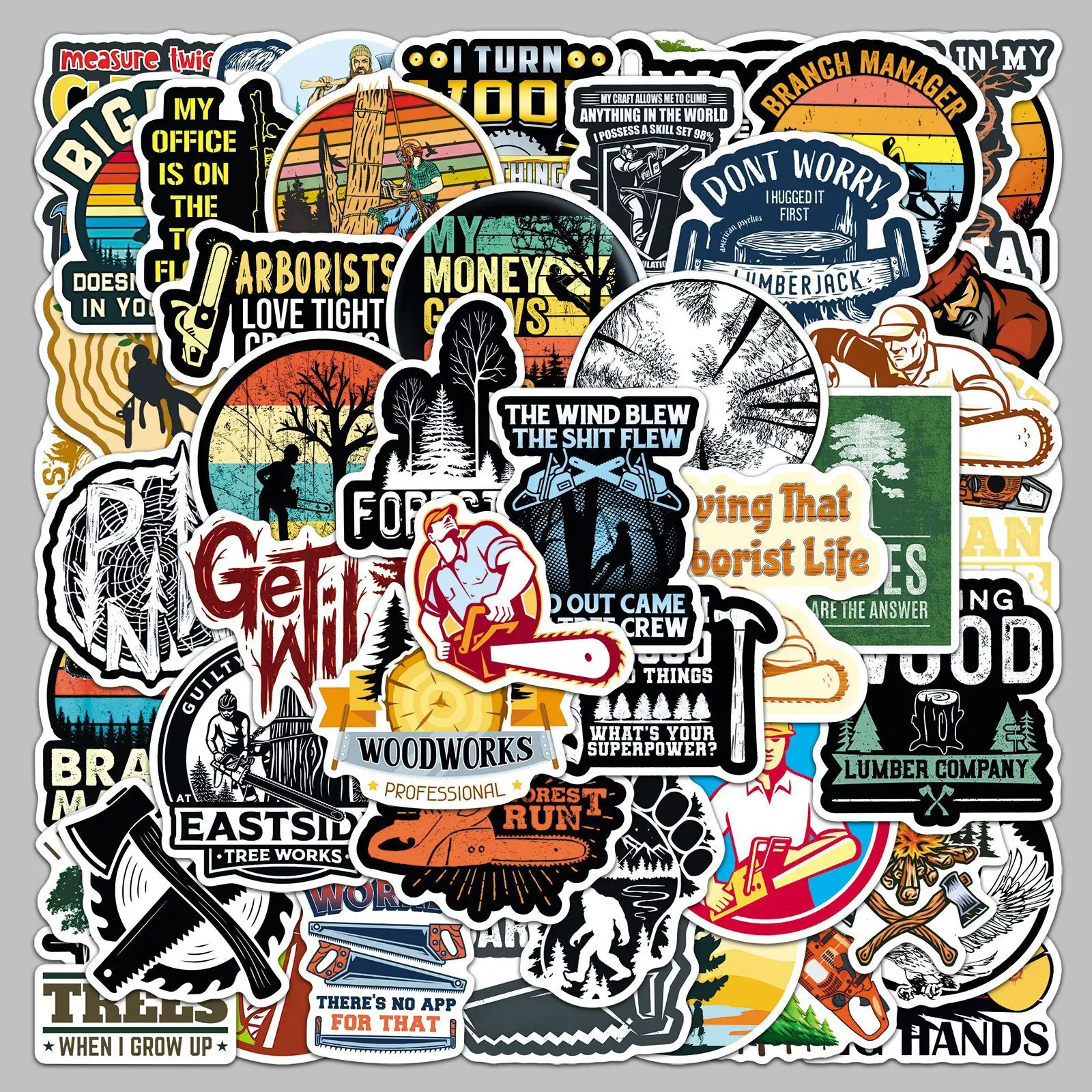 50pcs Outdoor Forestry Creative Waterproof Notebook Laptop Suitcase with Stickers