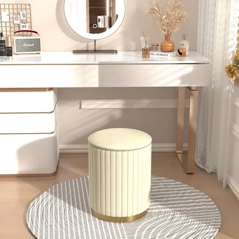 

Small White Stool Chair Makeup Bathroom Shower Mobile Bar Stool Chair Pouf Ottoman Sgabello Wabi Sabi Furniture