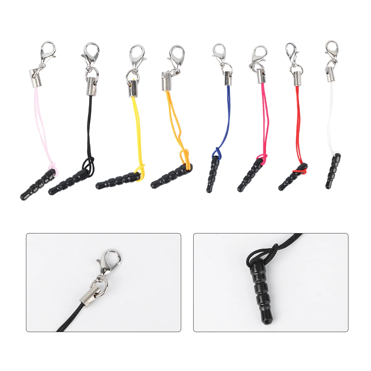 15 Pcs Lanyard Charm Straps with Dust Plug Dust-proof Hook Cell Phone Lobster Clasp