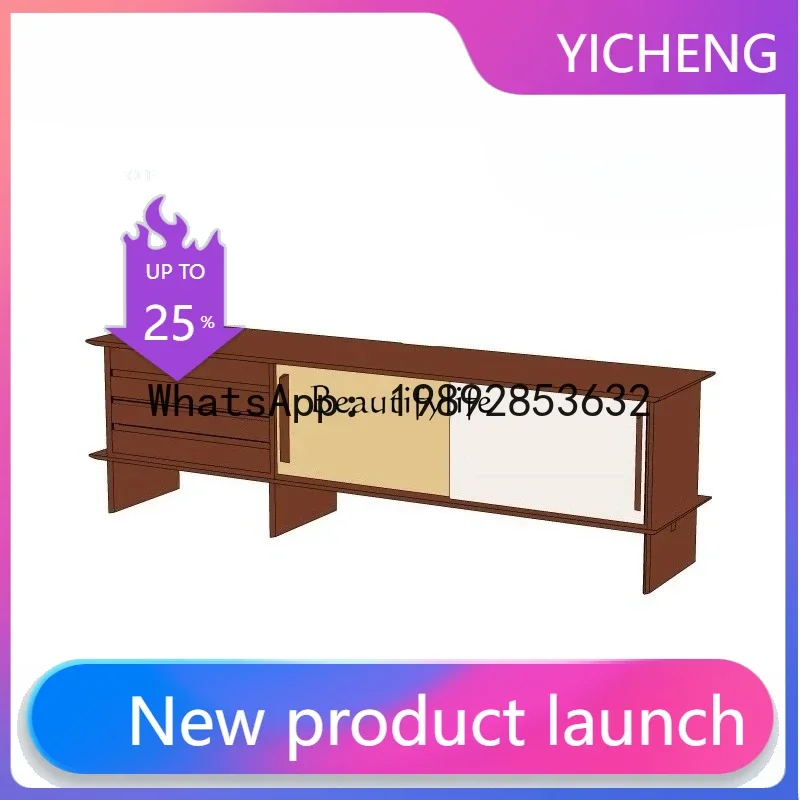 

QQ Italian retro simple solid wood TV cabinet storage Nordic light luxury minimalist medieval living small apartment TV cabine