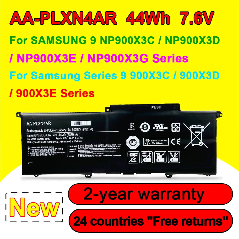 

AA-PLXN4AR Laptop Battery For SAMSUNG Ultrabook 900X3D 900X3C 900X3B 900X3E NP900X3E NP900X3G NP900X3C 7.6V 44WH