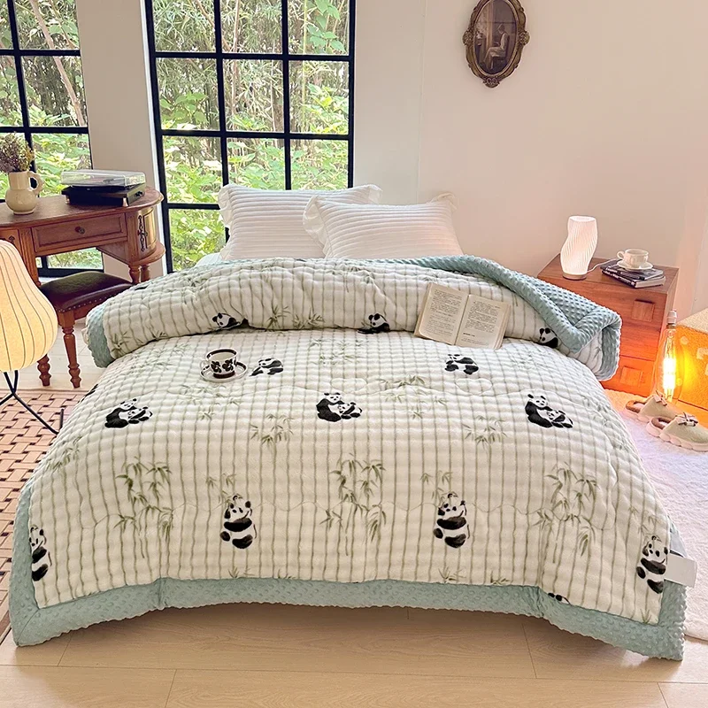 New Autumn Winter Thicken Keep Warm Blanket Artificial Rabbit Plush High-quality Bed Blankets Soft Fluffy Warmth Duvet Comforter 3