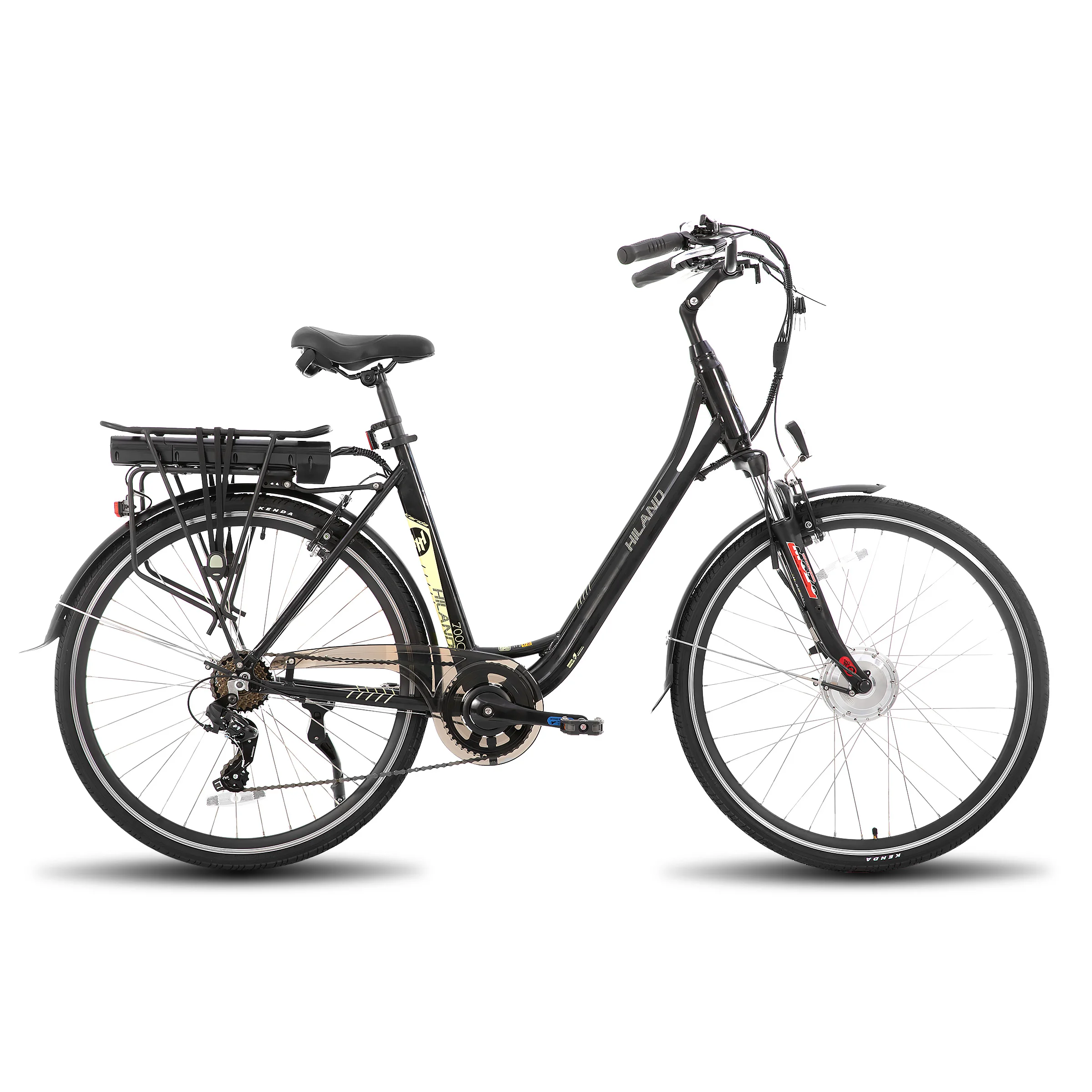 HILAND Elektro-Rennrad für Erwachsene, abnehmbarer Lithium-Akku, Elektrofahrrad für Pendler, 36 V, 7,8 Ah, 250 W Motor, LCD-Display, 20 MPH