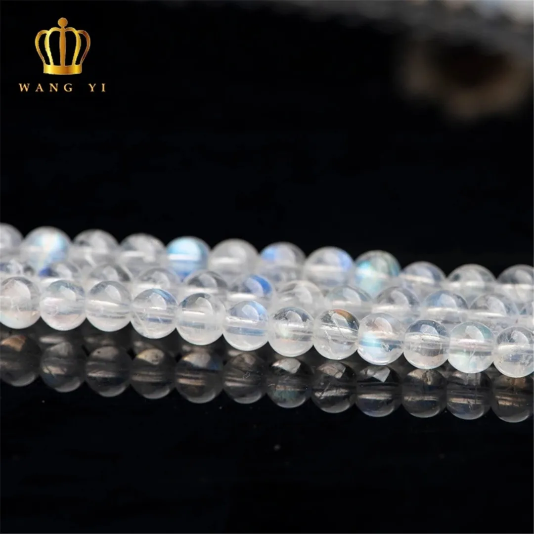 Top Natural Blue Light Moonstone Stone Jewelry Bracelet For Women Lady Man Healing Beauty Gift Crystal Beads Strands AAAAA 4-7mm