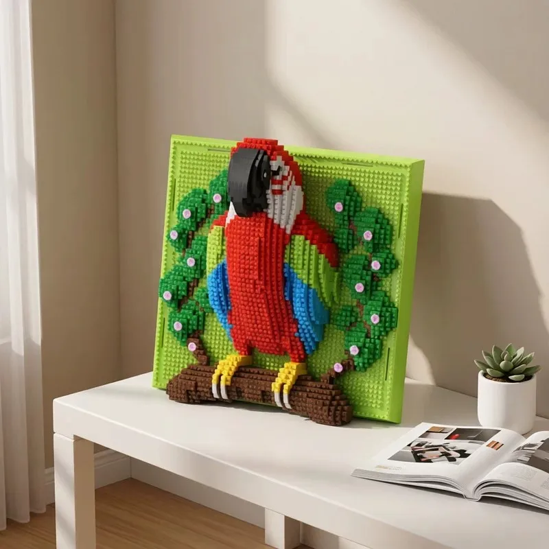 

Nature Animal World Parrot Mural Building Blocks, High-Difficulty Adult Wall Art Building Block Set, Parrot Model Micro Particle Building Blocks for Home Decoration or Desktop Display, Creative Gift, Suitable for Teenagers 14+ (2008 Pieces), Perfect for H