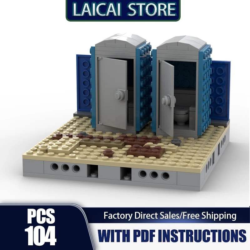 

Модель городского здания Moc Building Bricks Модель ванной комнаты и туалета Технологии Блоки Подарки Городской вид на улицу Игрушки DlY Наборы для сборки