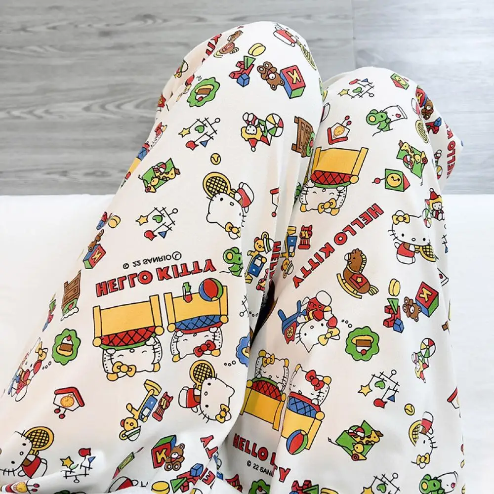 Kawaii Pochacco Pajama Pants Sanrio Cartoon Hello Kitty Cute Walking Pants Anime Cotton Loose Casual Summer Home Casual Trousers