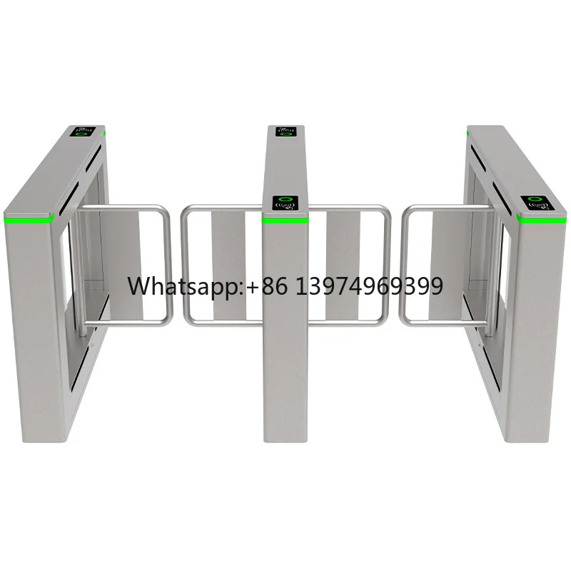 Swing Barrier Turnstile Gate RFID Card Access Control Facial Recognition Turnstile for Airports Optional
