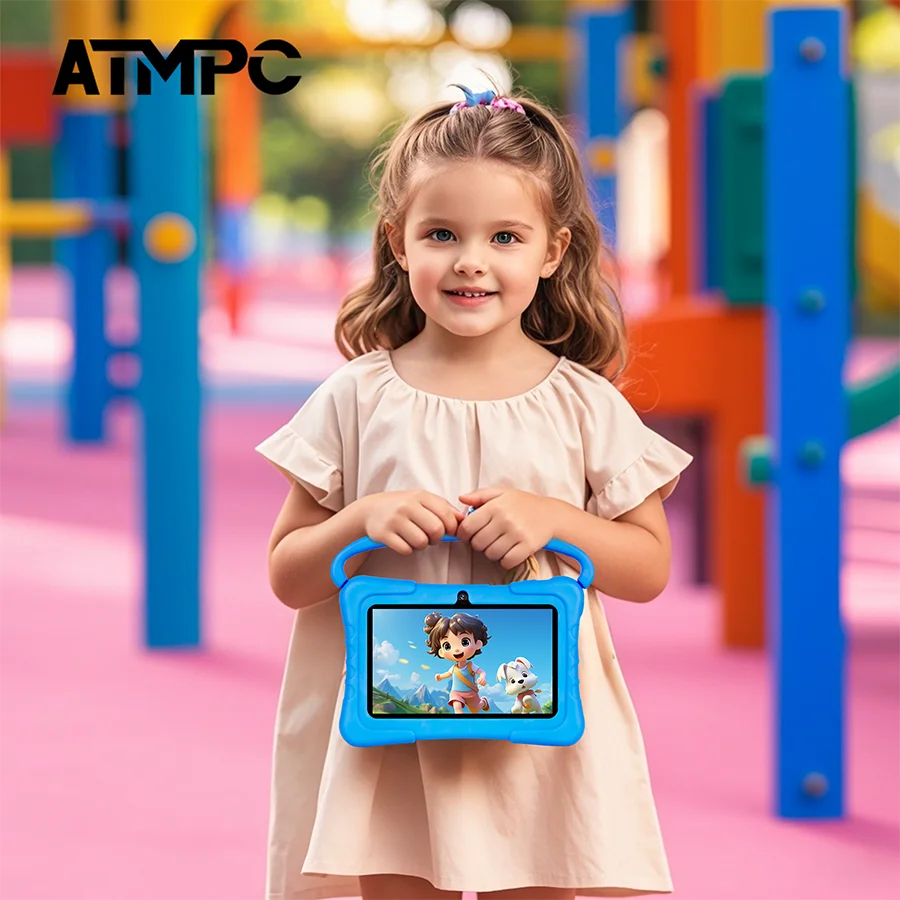 ATMPC Kids Tablet PC com iWawa, Android 11, tablet de 7 polegadas, 3 GB de RAM + 32 GB de ROM, 2.4G WIFI, BT 4.2, brinquedos de tablet de aprendizagem infantil