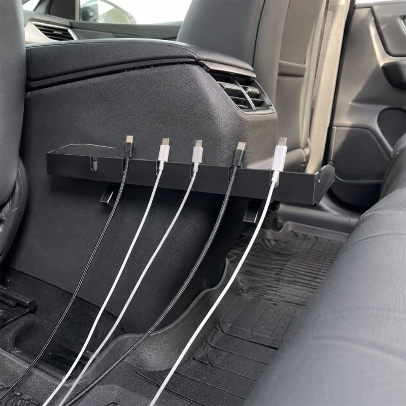 XA6H In-Car Cable Management Clip with 6 Slot Layout, ABS Rear Charging Wire Guide for VS30 Sprinter Tidier Console Cable