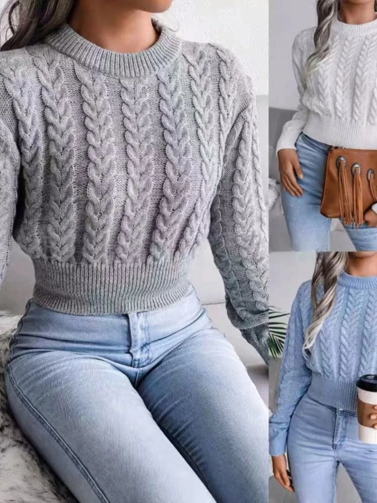 

Облегающий круглый свитер с завязками на талии, цветной уличный трикотаж Long Sve, удобный модный осенний топ