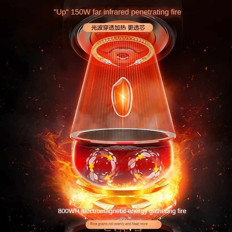 Supor 2L Copper Crystal IH Rice Cooker with Far-Infrared Penetrating Heating Technology and Touch Control 220V