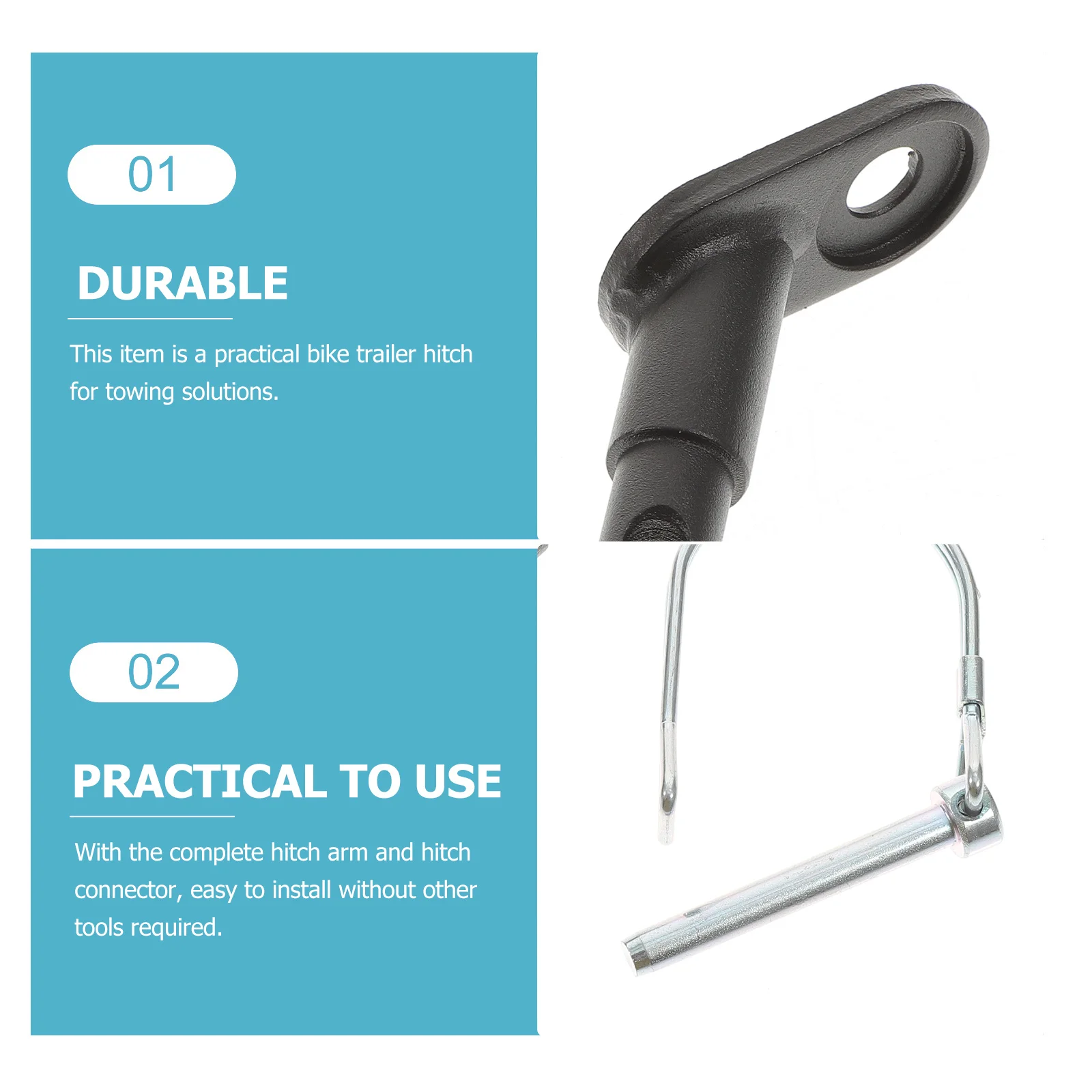 Universal Bike Trailer Hitch Steel Frame Complete Hitch Arm Connector Easy Install Compatible with Universal Bicycle Electric